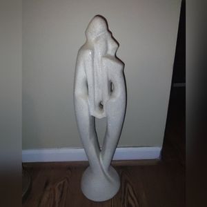 Vintage modern haeger lovers lava ivory glazed sculpture